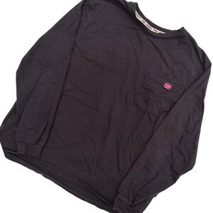 Wrangler Workwear Mens XL Black Long Sleeve Pocket T-Shirt WW55270 100% Cotton